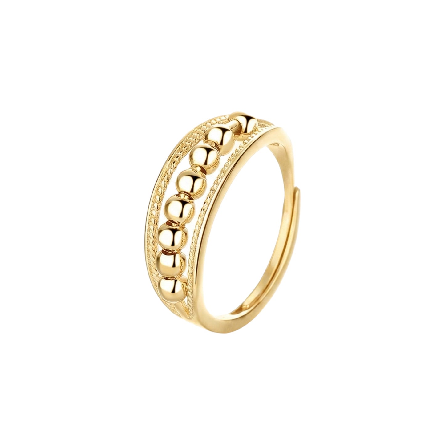 Vielring - Doppelter Zirkonia Anti-Stress-Ring – 925 Sterling Silber - Gold