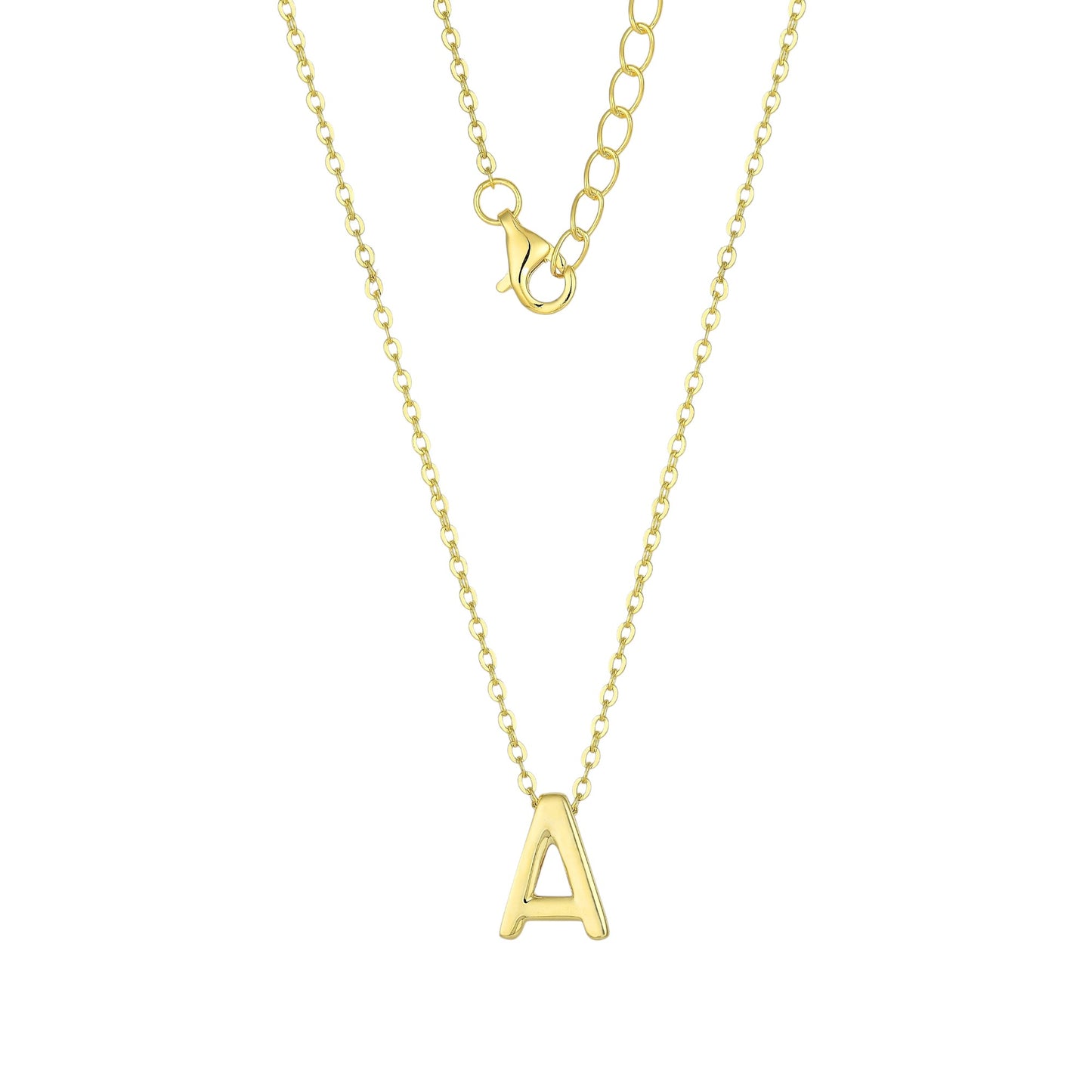 Vielring - Buchstaben Halskette - 925 Silber - Gold / A