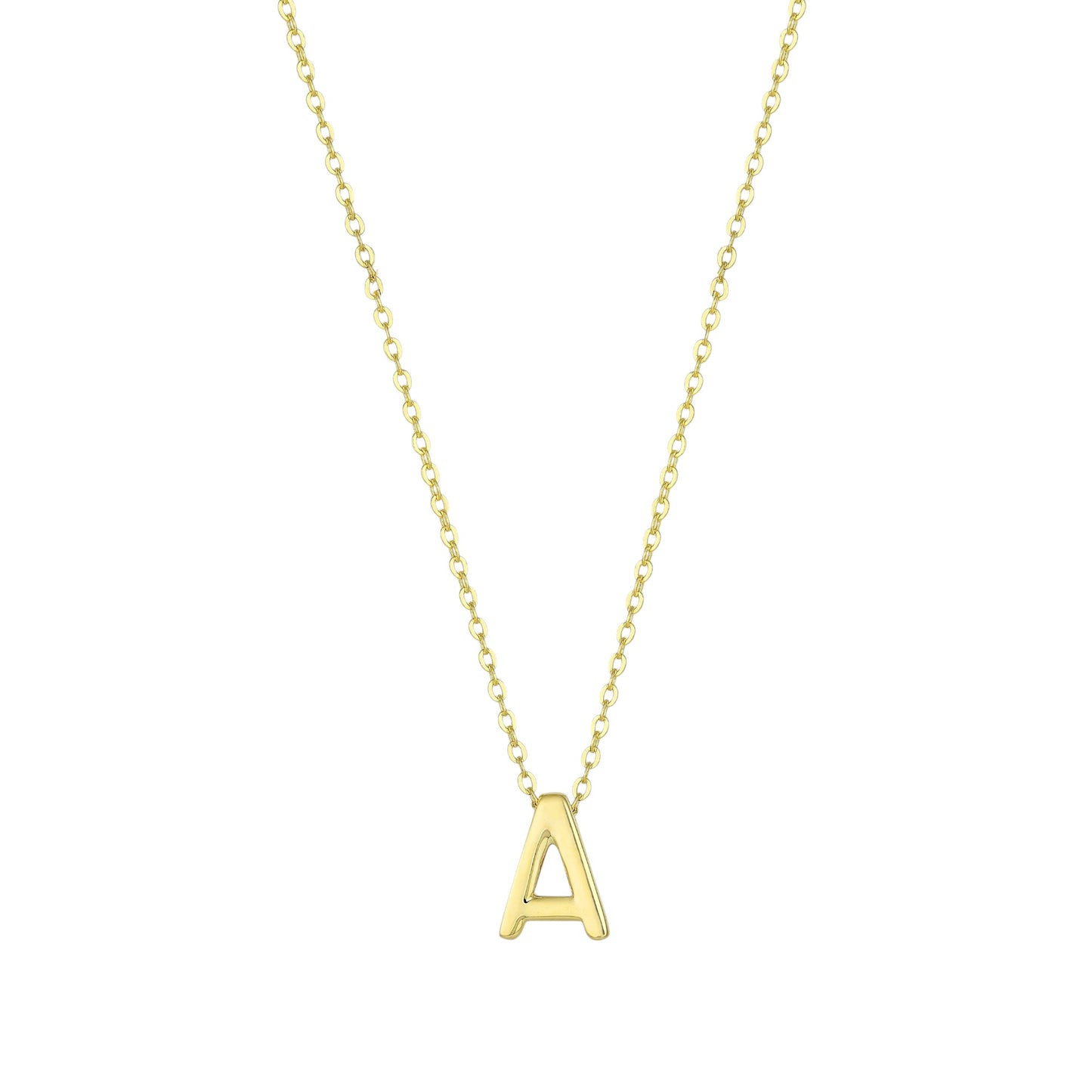 Vielring - Buchstaben Halskette - 925 Silber - Gold / A
