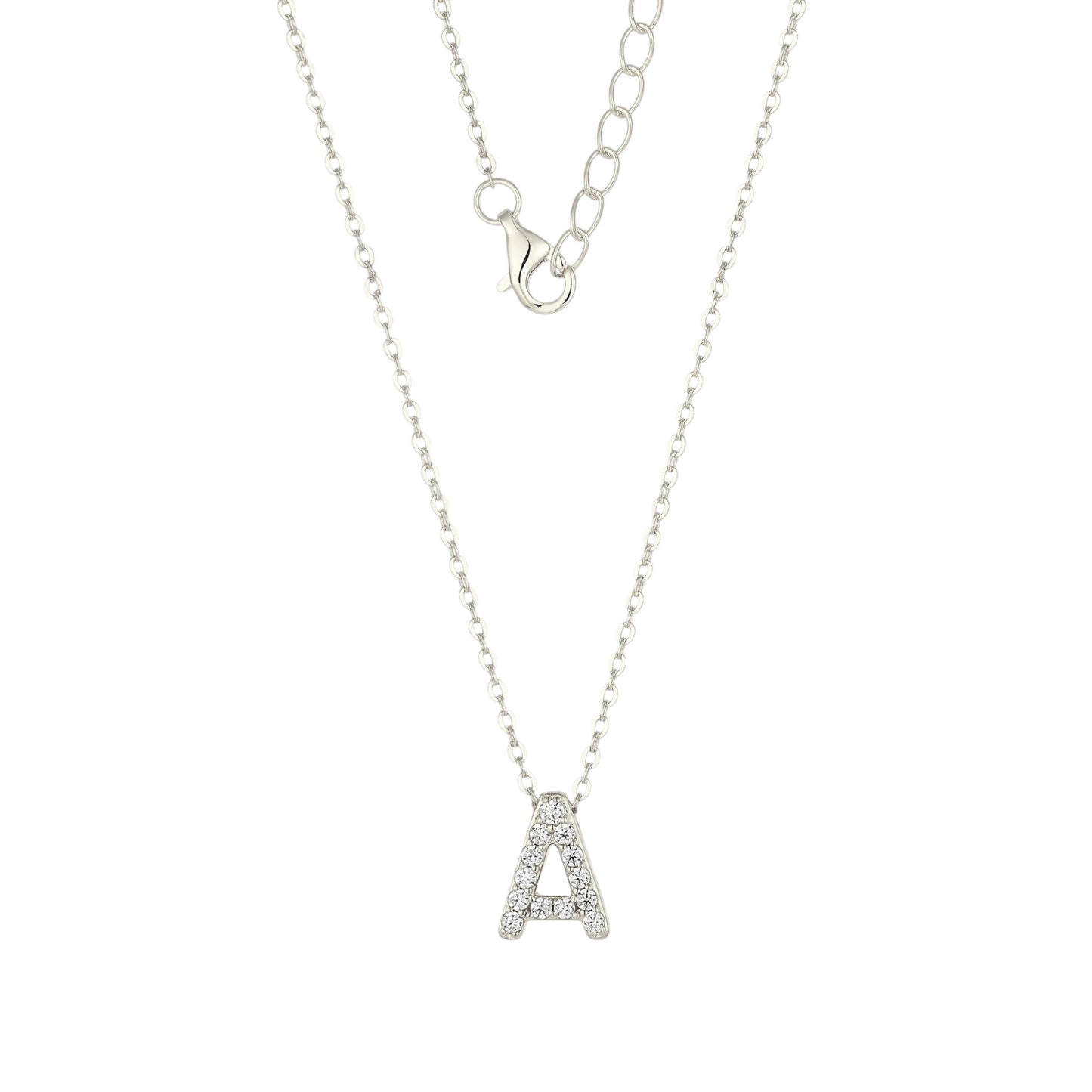 Square Zirconia Necklace - 925 Silver