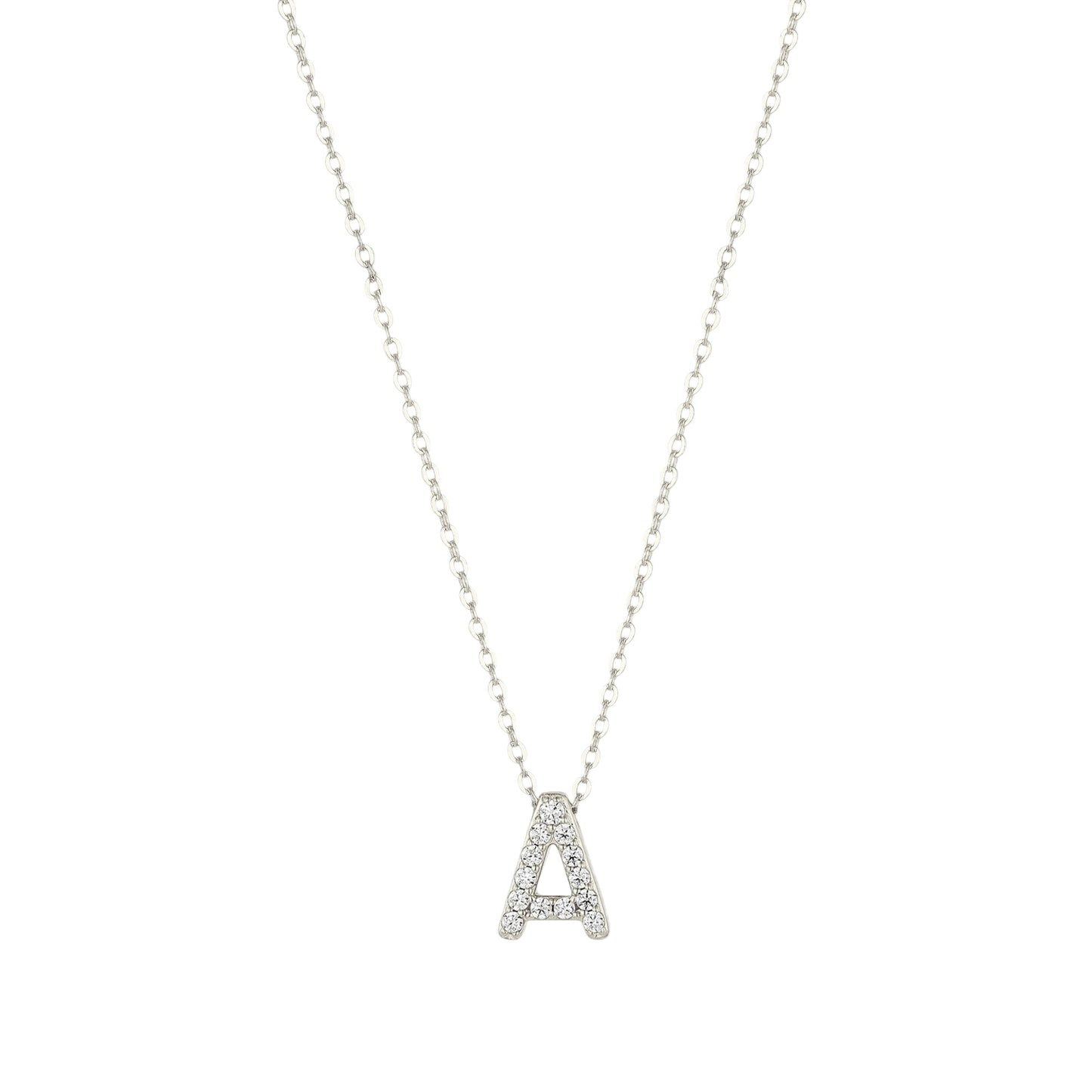 Square Zirconia Necklace - 925 Silver