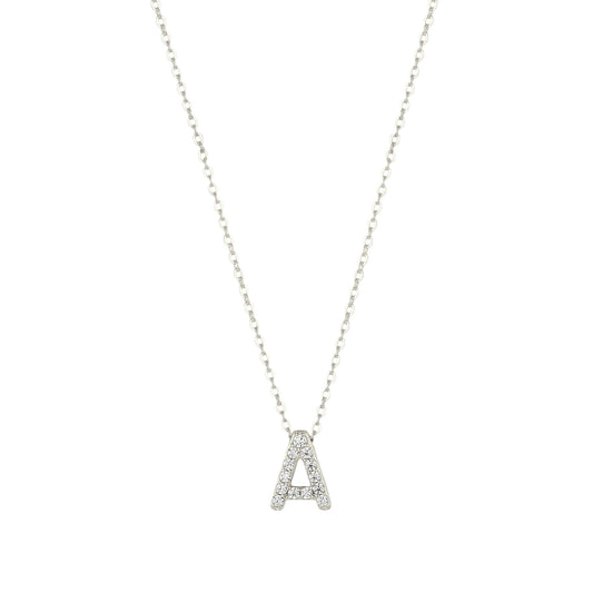 Square Zirconia Necklace - 925 Silver