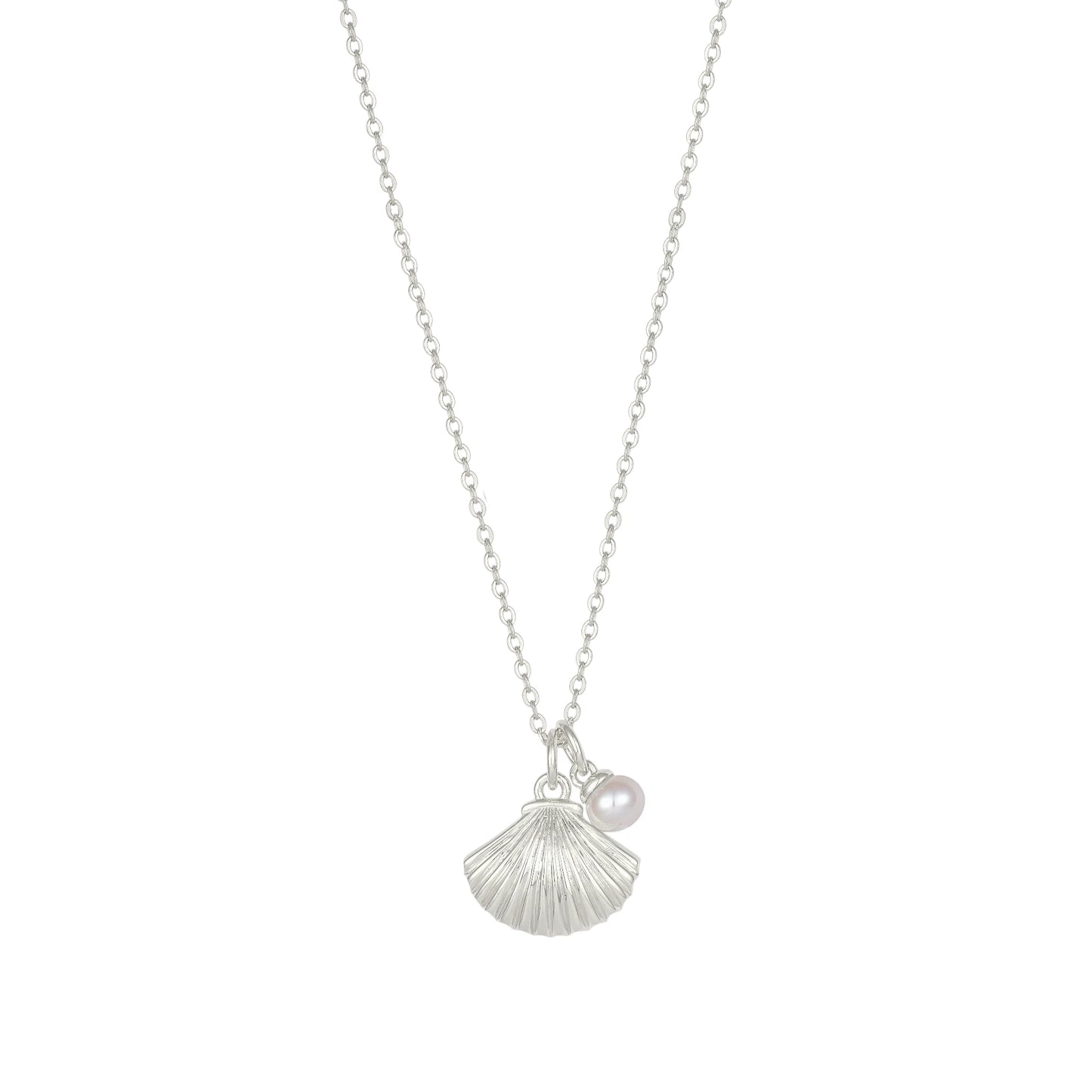Muschel Perlen Halskette - 925 Silber