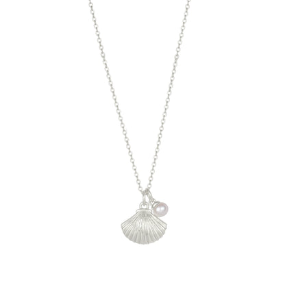 Muschel Perlen Halskette - 925 Silber