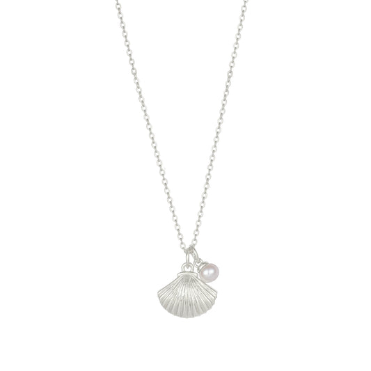 Muschel Perlen Halskette - 925 Silber