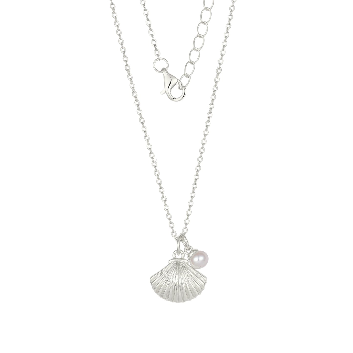 Muschel Perlen Halskette - 925 Silber