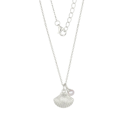 Muschel Perlen Halskette - 925 Silber