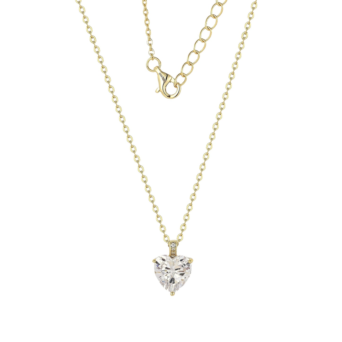 Vielring - Herz Zirkonia Stein Halskette - 925 Silber - Gold