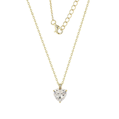 Vielring - Herz Zirkonia Stein Halskette - 925 Silber - Gold