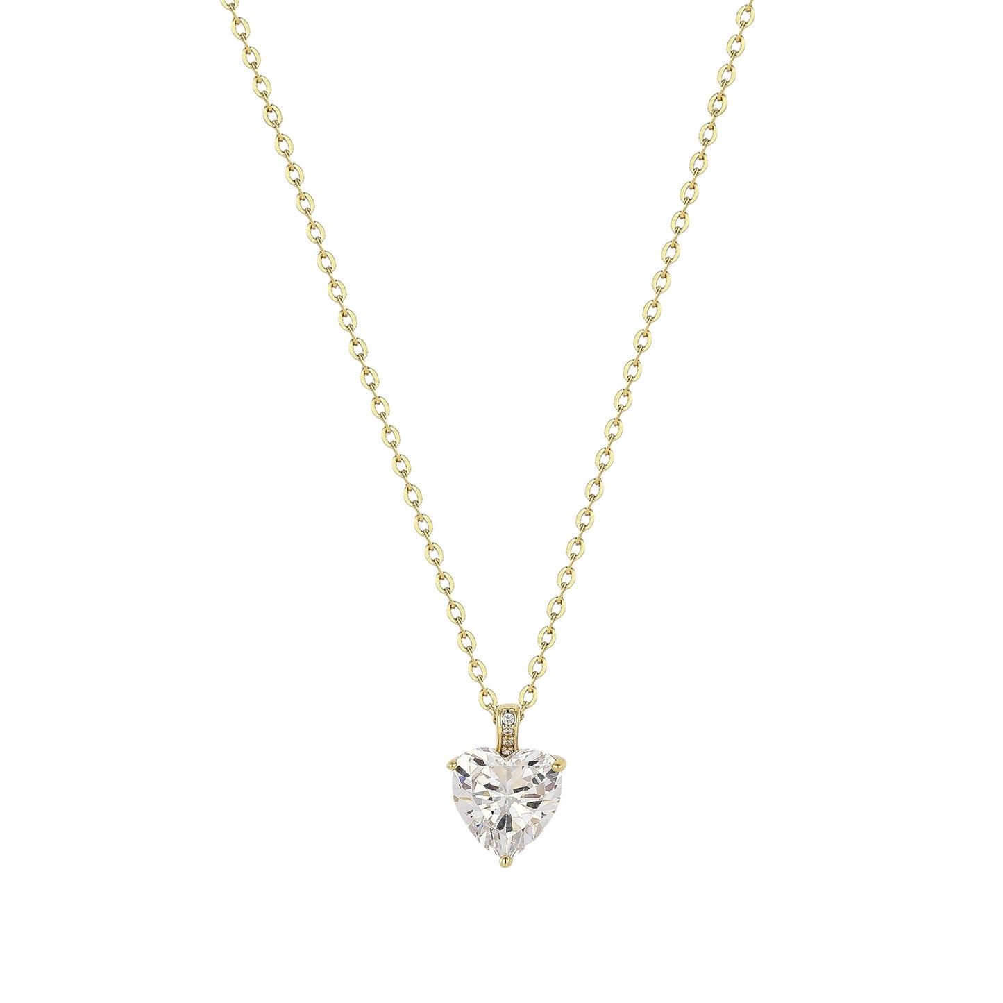 Vielring - Herz Zirkonia Stein Halskette - 925 Silber - Gold