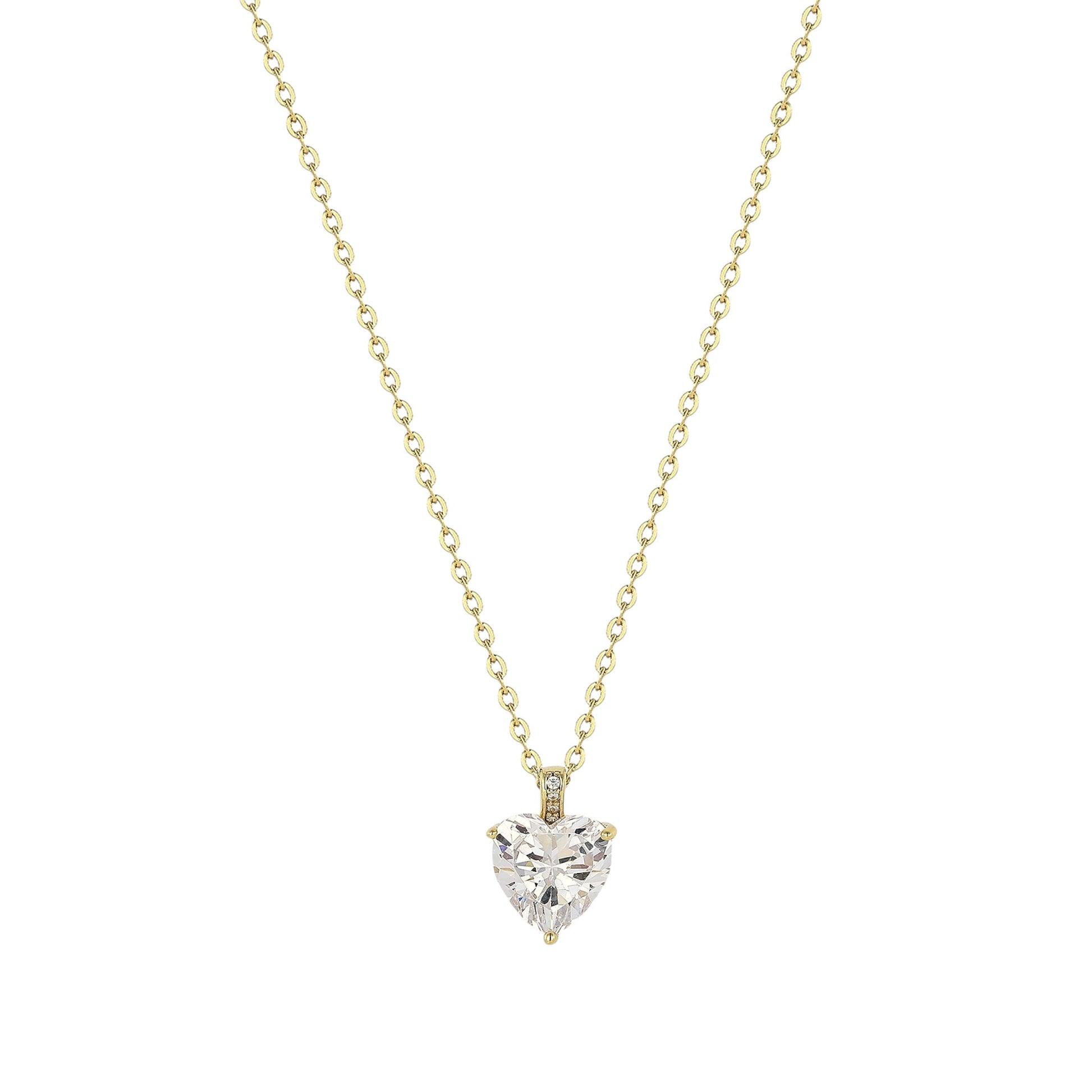 Vielring - Herz Zirkonia Stein Halskette - 925 Silber - Gold