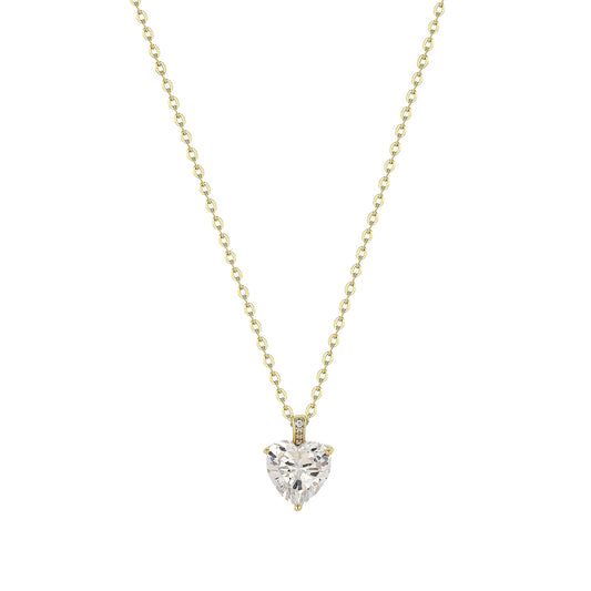 Vielring - Herz Zirkonia Stein Halskette - 925 Silber - Gold