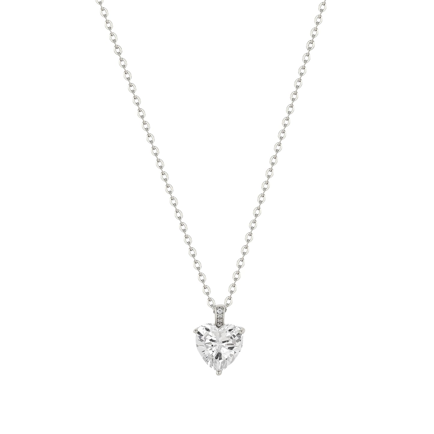 Vielring - Herz Zirkonia Stein Halskette - 925 Silber - Silber