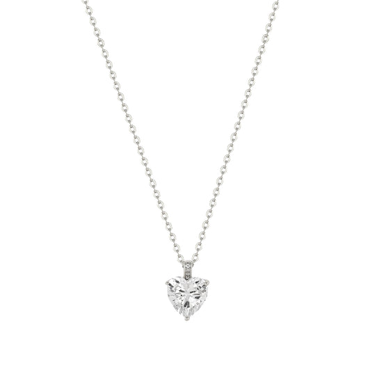 Vielring - Herz Zirkonia Stein Halskette - 925 Silber - Silber