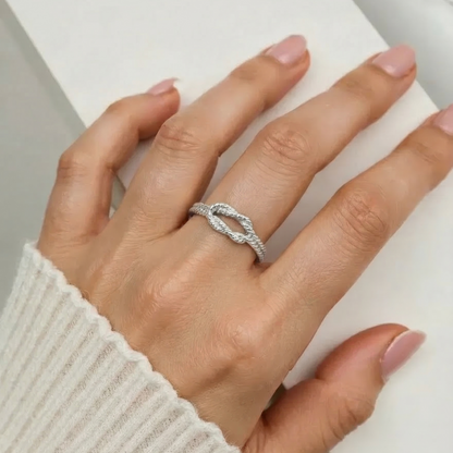 Gold Abstract Ring • 925 Sterling Silver Open Ring