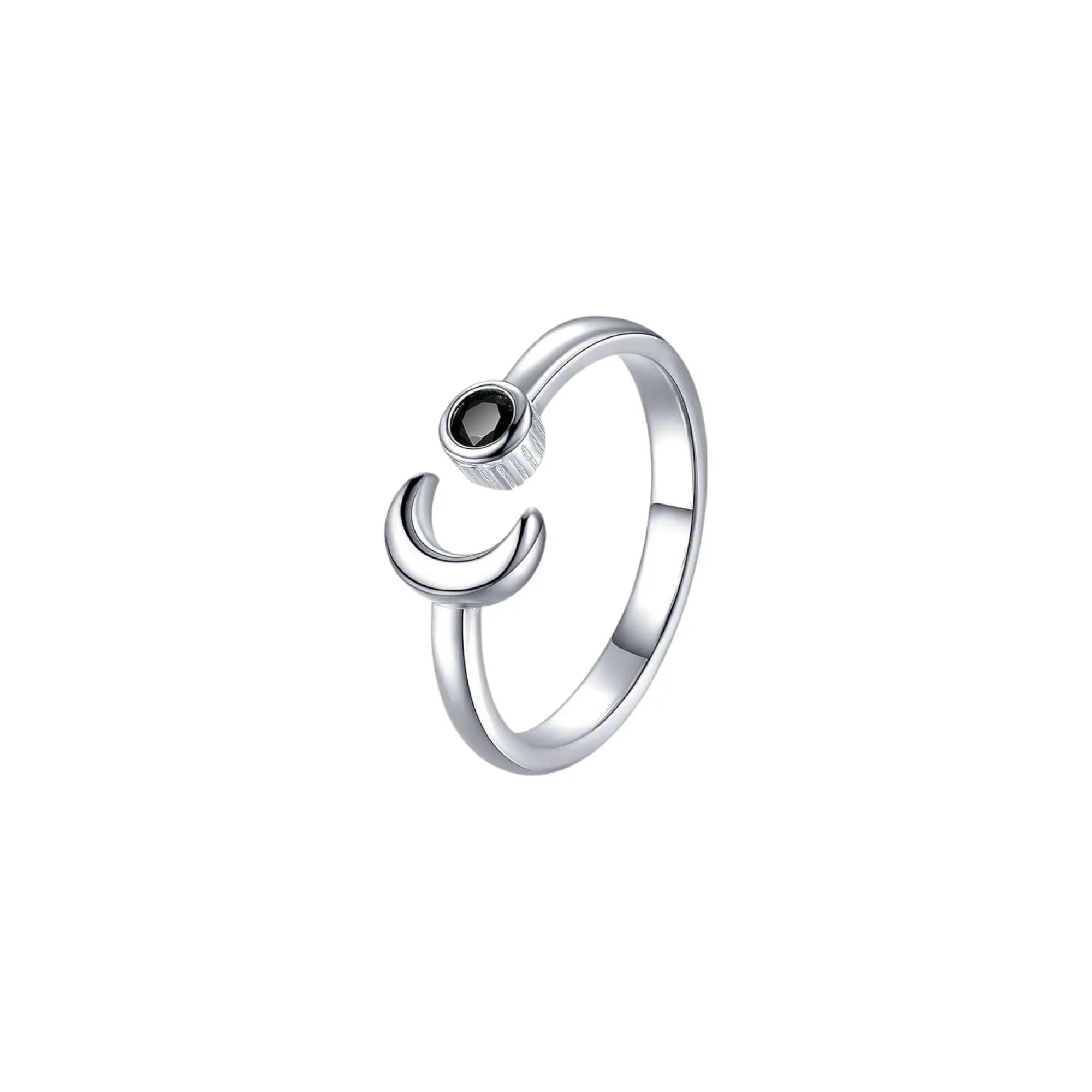 Black Moonstone Ring • 925 Sterling Silber Vielring