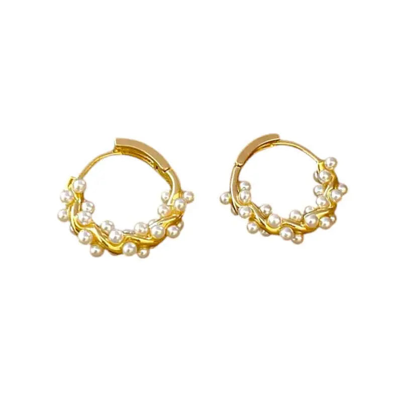 Gedrehte Perlen Ohrringe • 925 Sterling Silber Vielring