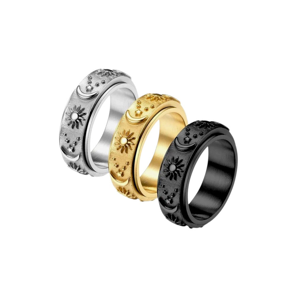 Moon Sun Ring • Rotating Ring • Anxiety Ring