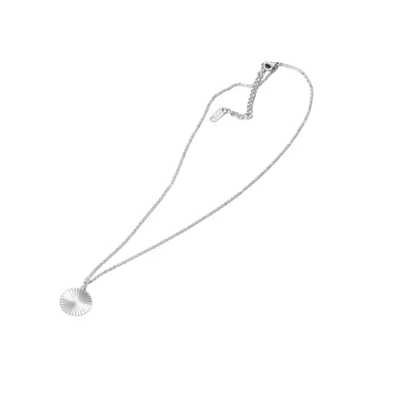 18k Silber Disc Mond Halskette Vielring