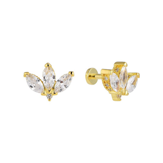 Dainty crystal hoop earrings • Zirconia crystals