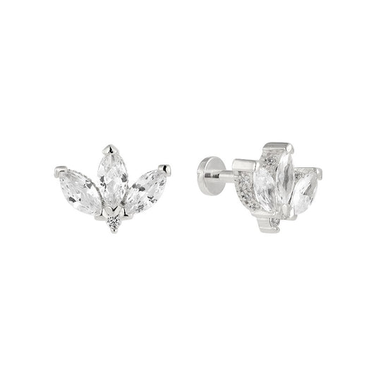 Dainty crystal hoop earrings • Zirconia crystals