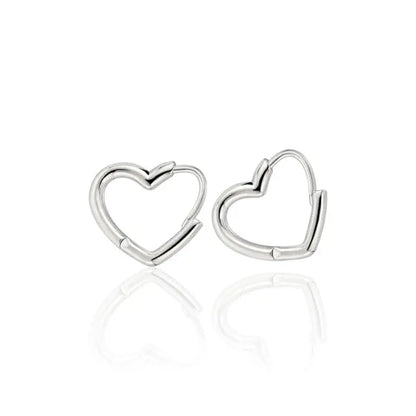 Herz Ohrringe 925 Sterling Silber • Minimalistische Ohrstecker Vielring