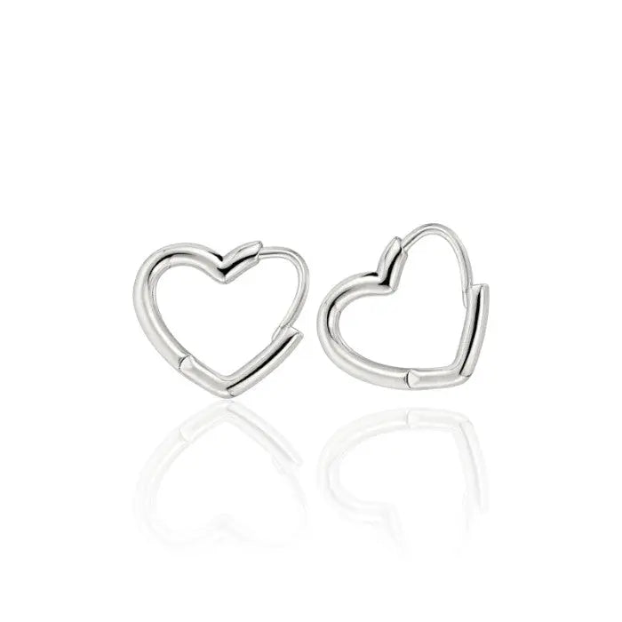 Herz Ohrringe 925 Sterling Silber • Minimalistische Ohrstecker Vielring