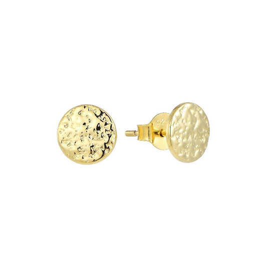 Vielring - Plättchen Disk Ohrringe - 925 Silber - Gold