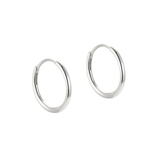 Vielring - Gefüllte teeny Creolen 925 Sterling Silber - 1,3 mm Dicke - Silber / 6 mm / Einzeln
