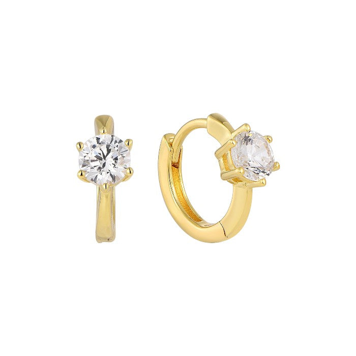 Vielring - Creolen mit Zirkonia Stein - 925 Silber - Gold