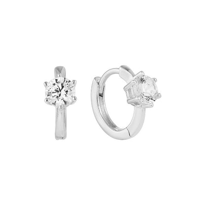Vielring - Creolen mit Zirkonia Stein - 925 Silber - Silber