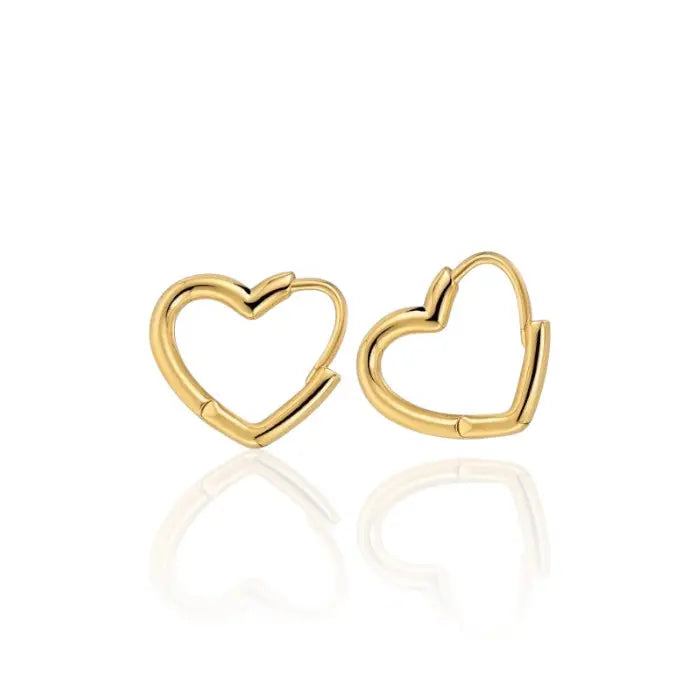 Herz Ohrringe 925 Sterling Silber • Minimalistische Ohrstecker Vielring