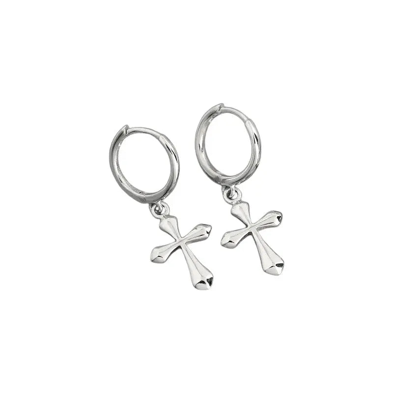 Kreuzanhänger Creolen • 925 Sterling Silber Vielring