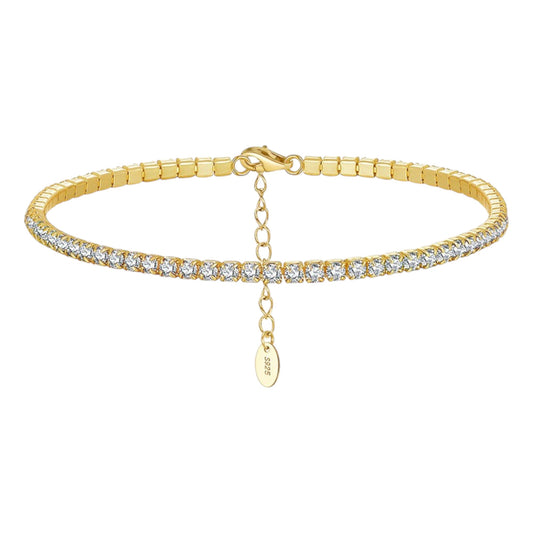 Vielring - Tennis Armband - 925 Silber - Gold / 2 mm