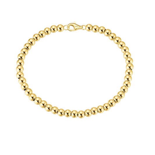 Vielring - Kugel Armband - 925 Silber - Gold / 17 cm