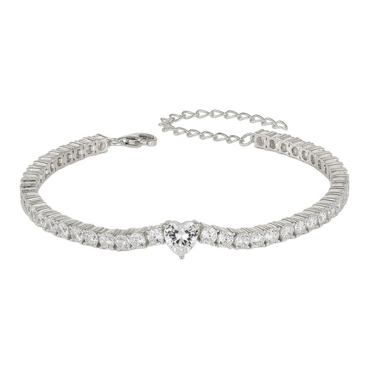 Endless bracelet with zirconia stones - 925 silver