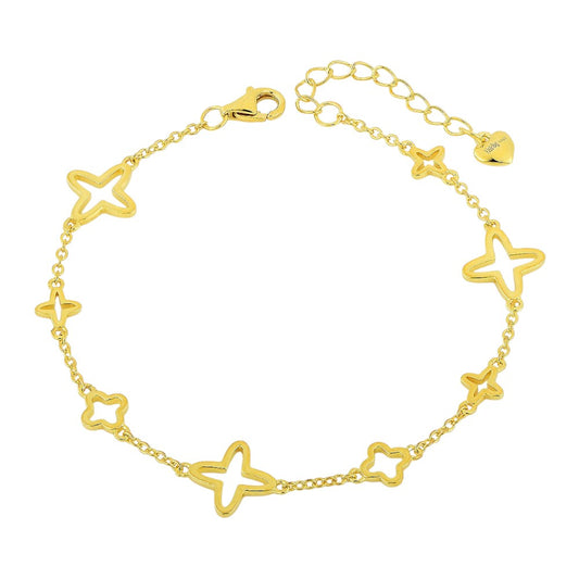 Vielring - Kleeblatt Armband - 925 Silber - Gold