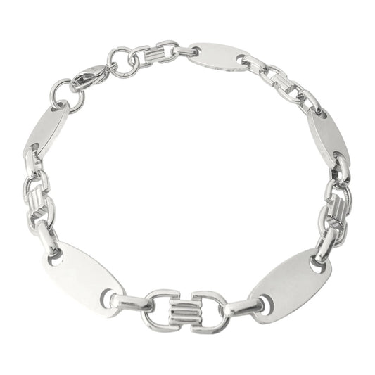 Plate Chain Bracelet 6mm - 925 Silver