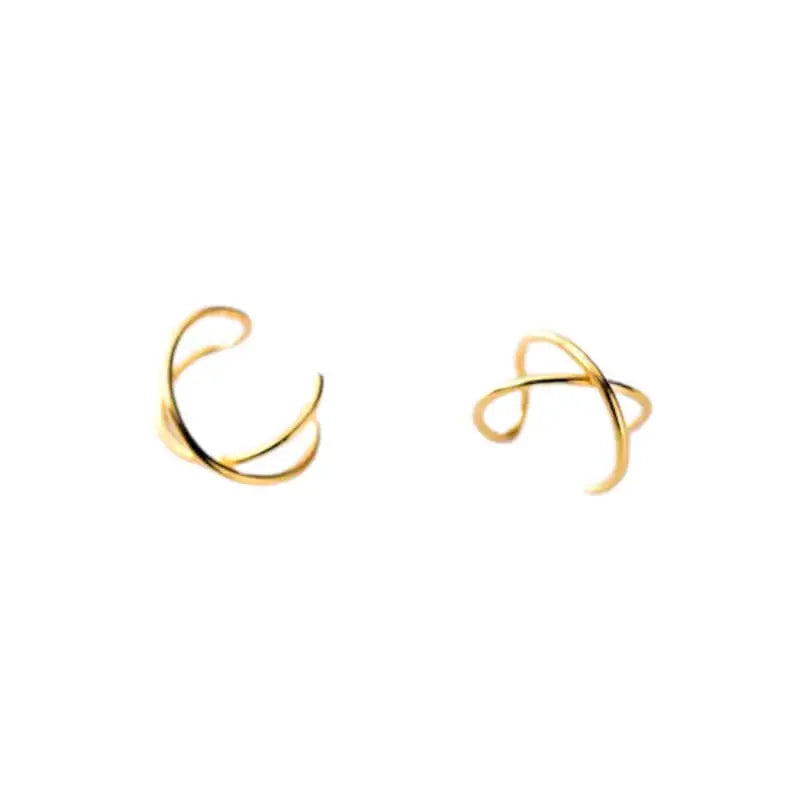 Vielring - Kreuz Ear Cuff - 925 Sterling Silber - Gold / Einzeln