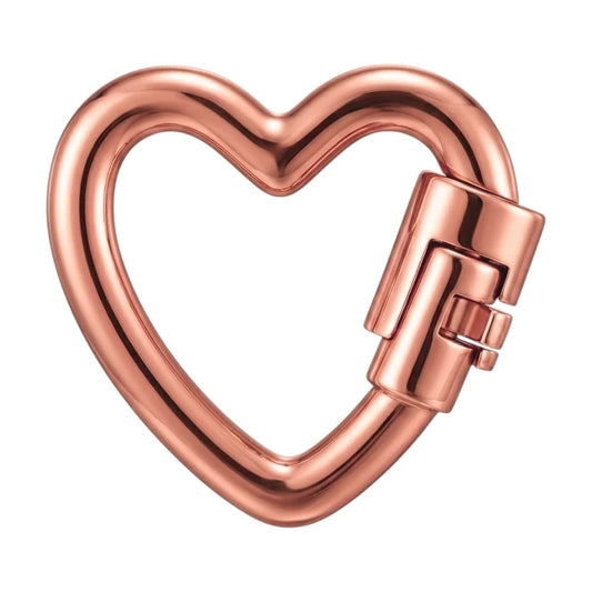 Vielring - Herz Permanent Armband Verschluss - Edelstahl / Roségold