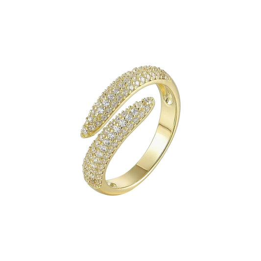 Vielring - Doppelter Zirkonia Ring - 925 Silber - Gold
