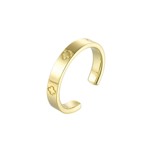 Vielring - Kleeblatt Ring - 925 Silber - Gold