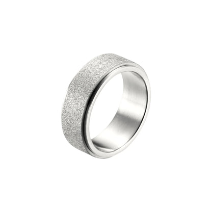 Breiter Matter Anti-Stress-Ring - Edelstahl