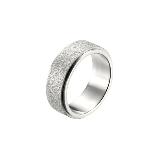 Breiter Matter Anti-Stress-Ring - Edelstahl