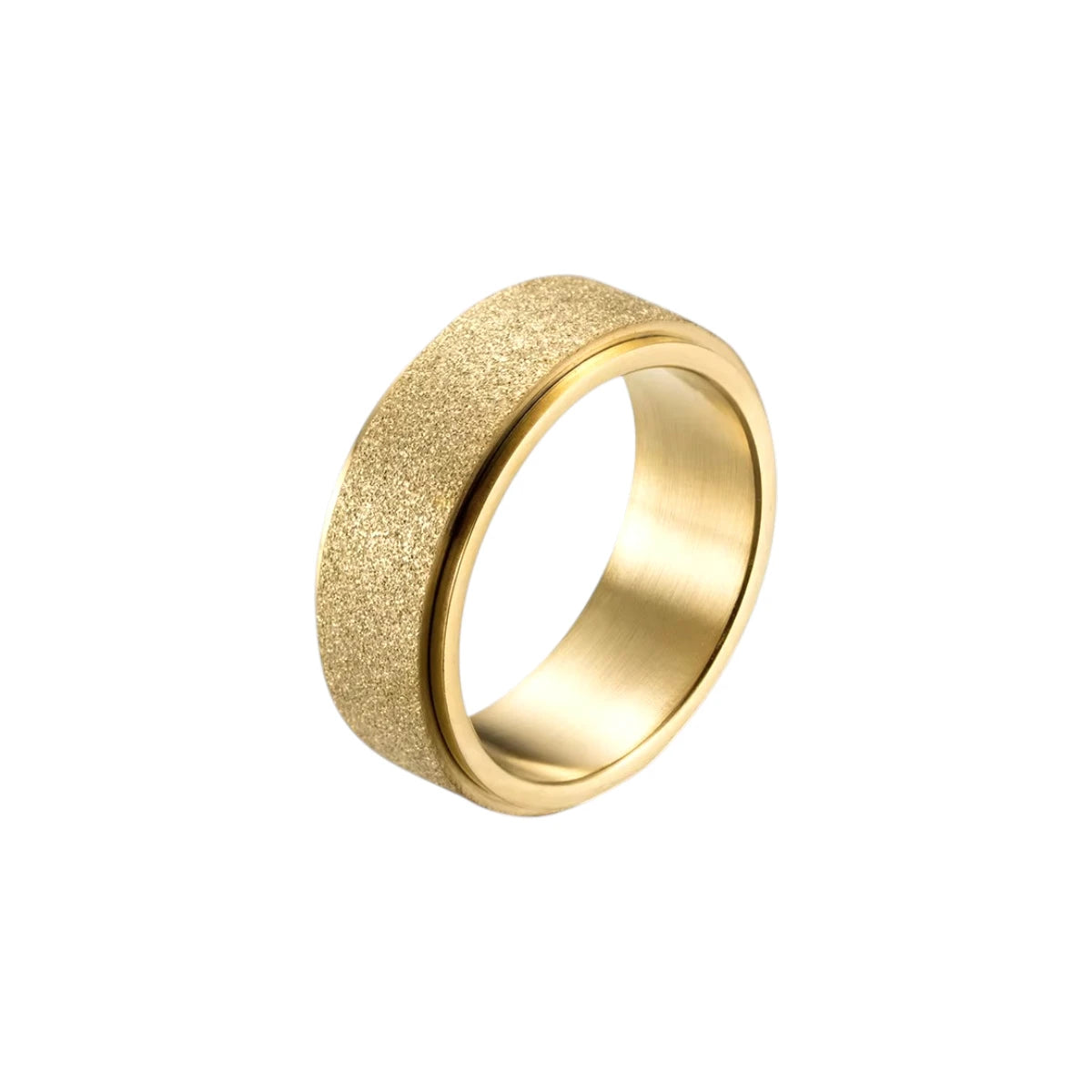 Breiter Matter Anti-Stress-Ring - Edelstahl