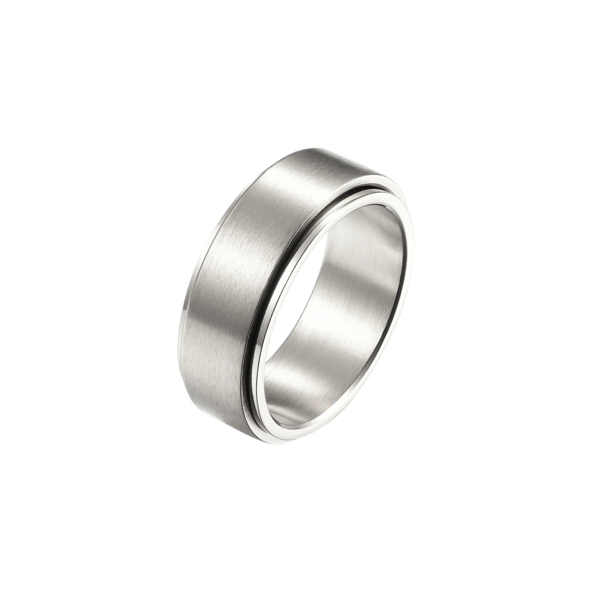 Breiter Klassischer Anti-Stress-Ring - Edelstahl