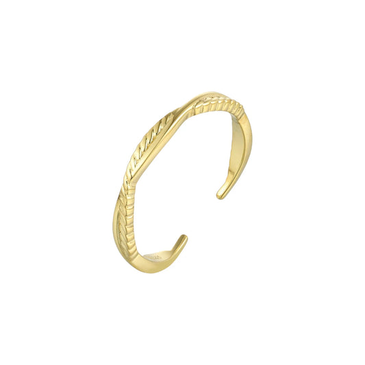 Vielring - Gedrehter Wellen Ring - 925 Silber - Gold