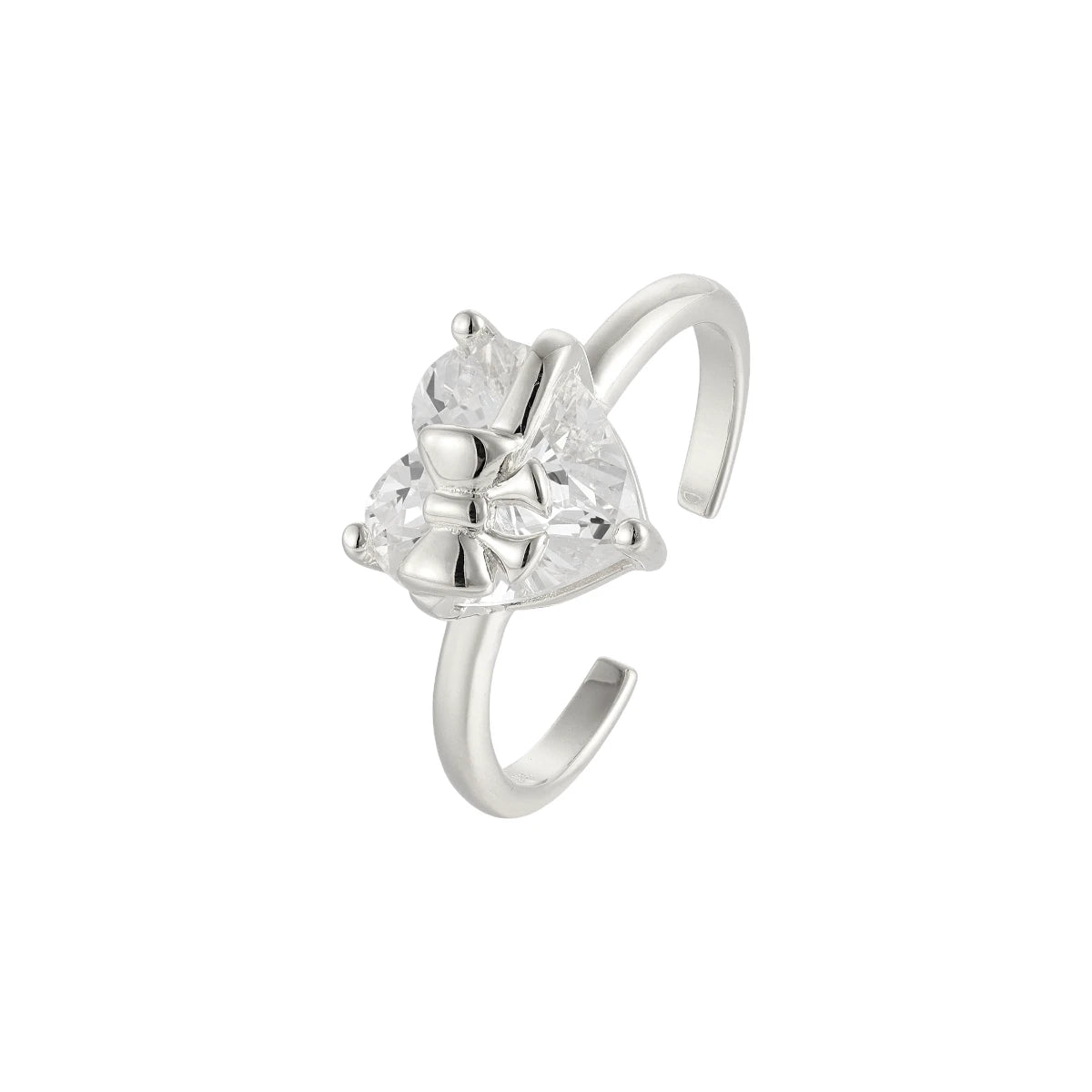 Schleifen Herz Ring - 925 Silber
