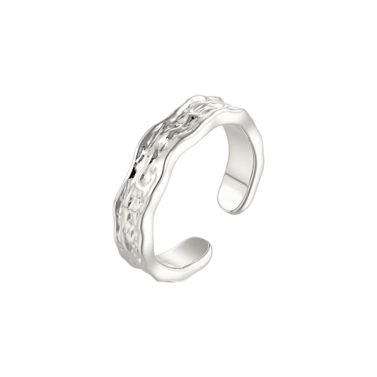 Vielring - Gewellter Abstrakter Ring - 925 Silber - Silber