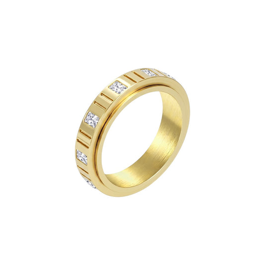 Vielring - Steinen Anti-Stress-Ring – Edelstahl - Gold / 49 | ø15.6